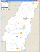 W. Carroll County Wall Map Basic Style